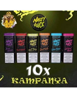 10 Adet Nasty Juice 10ml Premium Likit Kampanyası